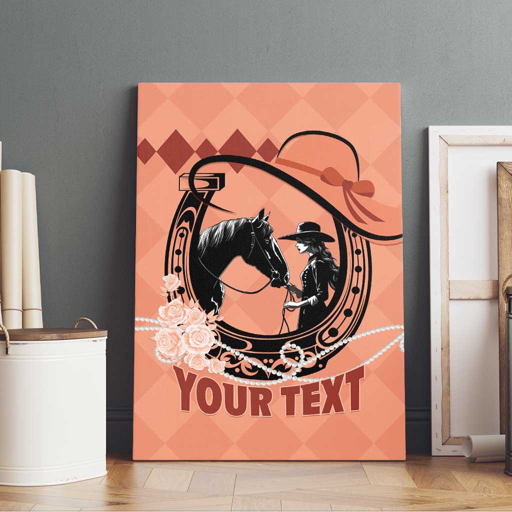 Personalized Kentucky Horse Racing Canvas Wall Art Beauty and The Horse Orange Version LT01