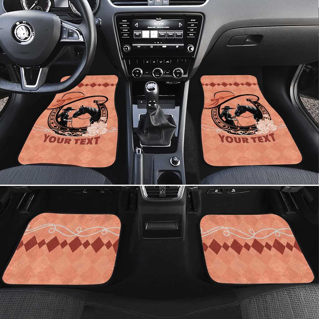 Personalized Kentucky Horse Racing Car Mats Beauty and The Horse Orange Version LT01