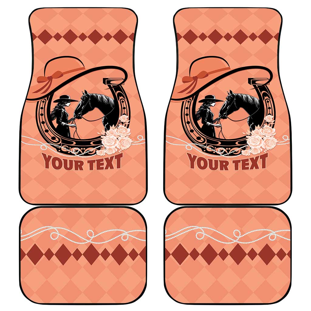 Personalized Kentucky Horse Racing Car Mats Beauty and The Horse Orange Version LT01