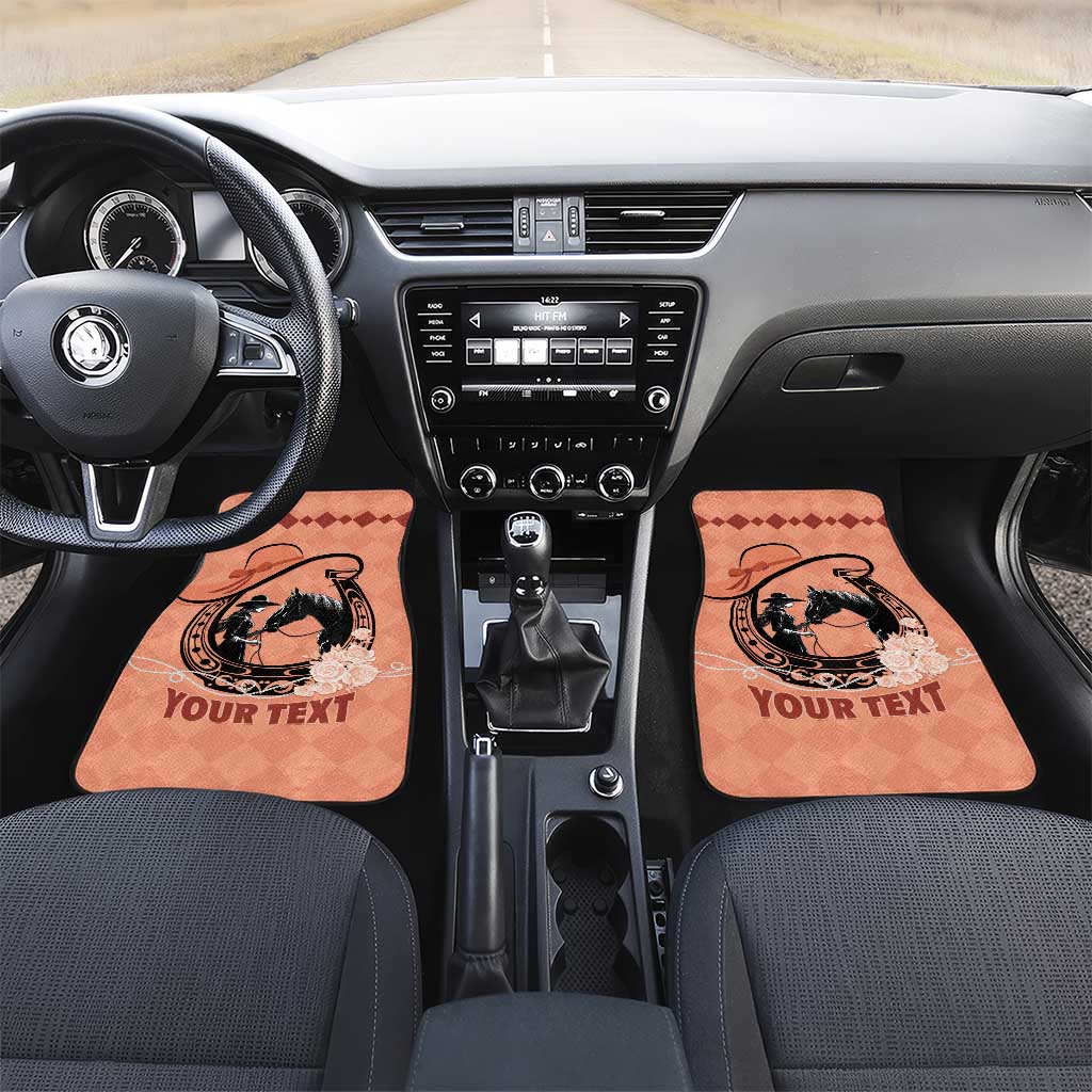 Personalized Kentucky Horse Racing Car Mats Beauty and The Horse Orange Version LT01