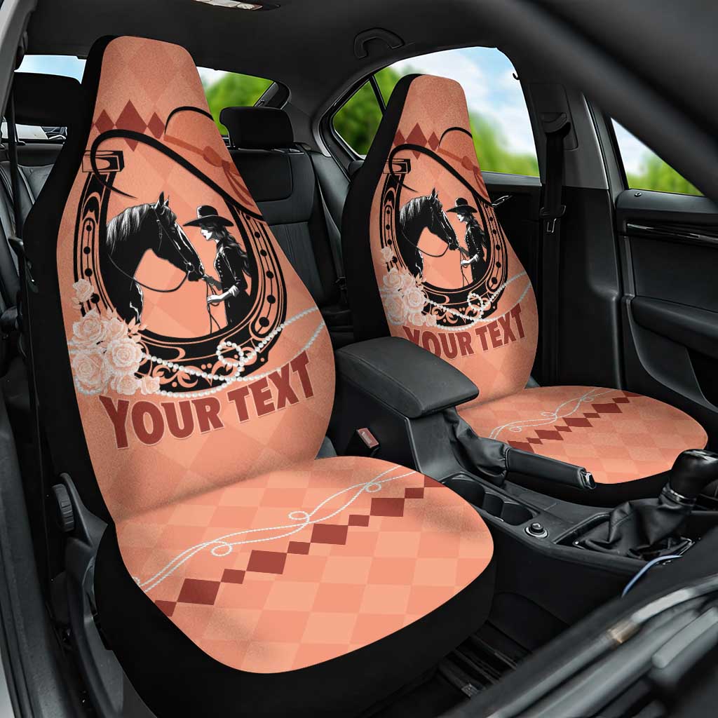 Personalized Kentucky Horse Racing Car Seat Cover Beauty and The Horse Orange Version LT01