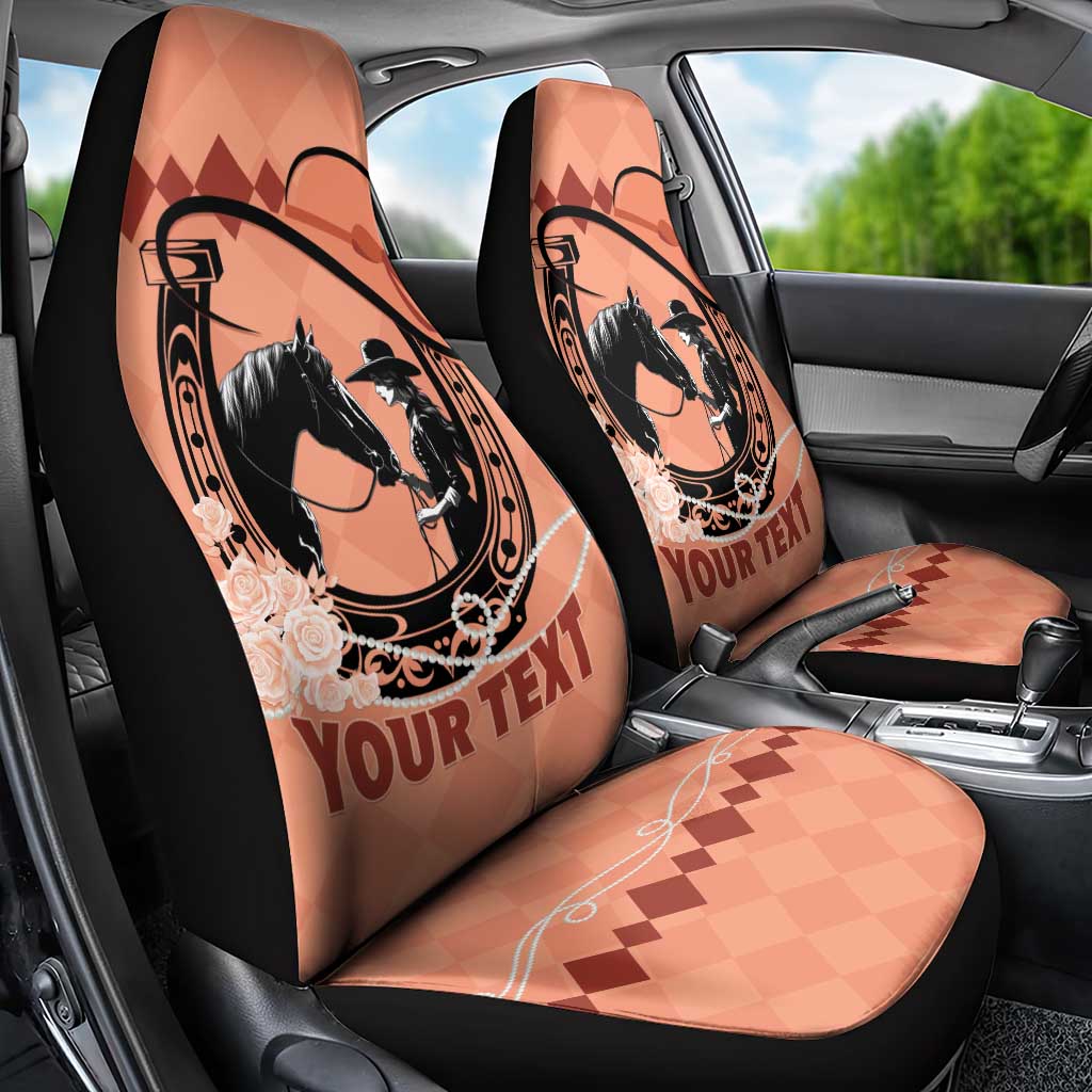 Personalized Kentucky Horse Racing Car Seat Cover Beauty and The Horse Orange Version LT01