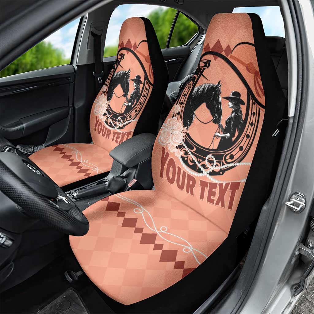 Personalized Kentucky Horse Racing Car Seat Cover Beauty and The Horse Orange Version LT01