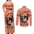 Personalized Kentucky Horse Racing Couples Matching Off Shoulder Maxi Dress and Long Sleeve Button Shirt Beauty and The Horse Orange Version LT01