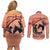 Personalized Kentucky Horse Racing Couples Matching Off Shoulder Short Dress and Long Sleeve Button Shirt Beauty and The Horse Orange Version LT01