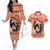 Personalized Kentucky Horse Racing Couples Matching Off The Shoulder Long Sleeve Dress and Hawaiian Shirt Beauty and The Horse Orange Version LT01