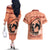 Personalized Kentucky Horse Racing Couples Matching Off The Shoulder Long Sleeve Dress and Hawaiian Shirt Beauty and The Horse Orange Version LT01