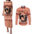 Personalized Kentucky Horse Racing Couples Matching Puletasi and Long Sleeve Button Shirt Beauty and The Horse Orange Version LT01