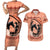 Personalized Kentucky Horse Racing Couples Matching Short Sleeve Bodycon Dress and Hawaiian Shirt Beauty and The Horse Orange Version LT01