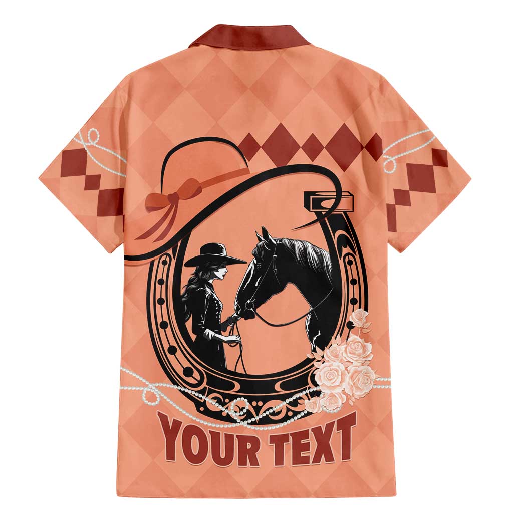 Personalized Kentucky Horse Racing Family Matching Mermaid Dress and Hawaiian Shirt Beauty and The Horse Orange Version LT01