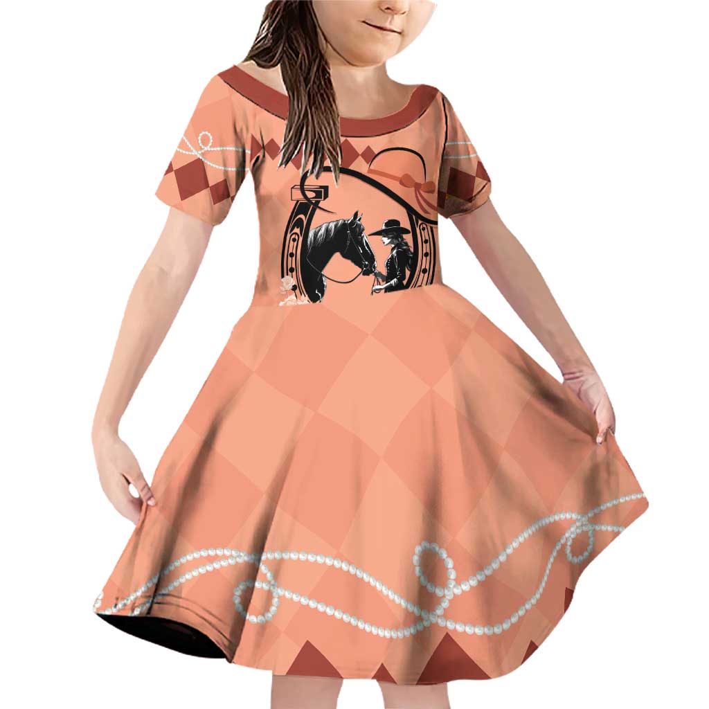Personalized Kentucky Horse Racing Family Matching Off Shoulder Short Dress and Hawaiian Shirt Beauty and The Horse Orange Version LT01