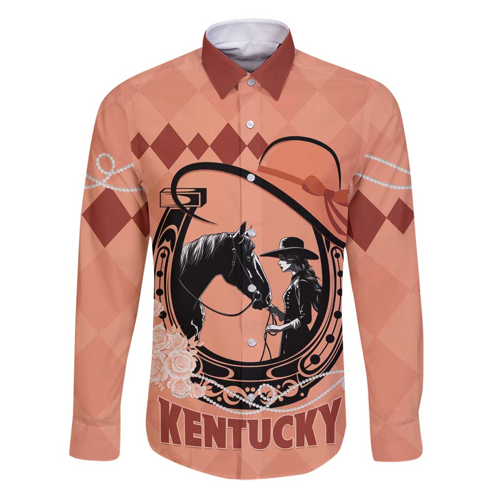 Personalized Kentucky Horse Racing Family Matching Off Shoulder Short Dress and Hawaiian Shirt Beauty and The Horse Orange Version LT01