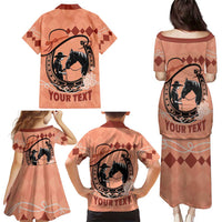 Personalized Kentucky Horse Racing Family Matching Puletasi and Hawaiian Shirt Beauty and The Horse Orange Version LT01
