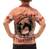 Personalized Kentucky Horse Racing Family Matching Short Sleeve Bodycon Dress and Hawaiian Shirt Beauty and The Horse Orange Version LT01