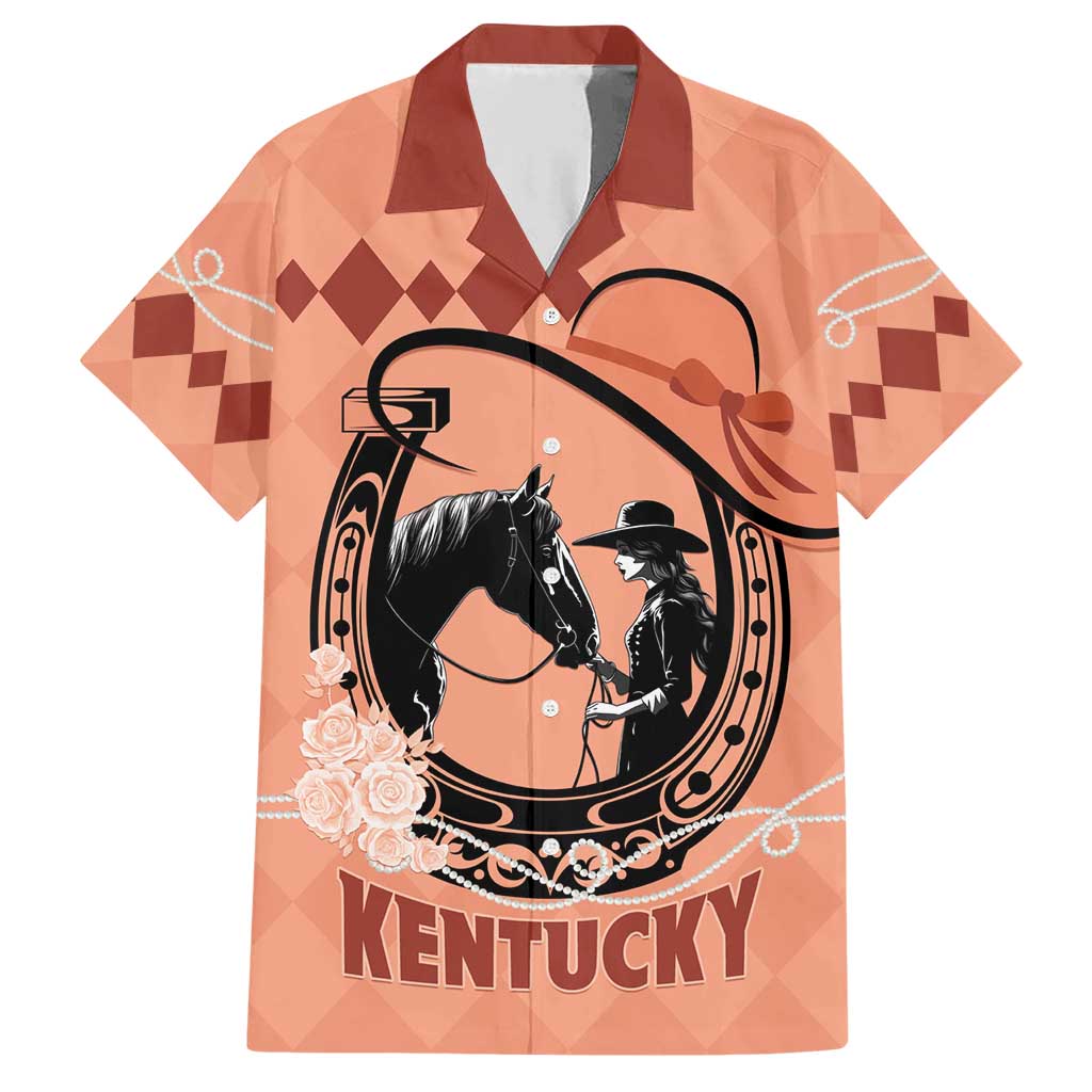 Personalized Kentucky Horse Racing Family Matching Short Sleeve Bodycon Dress and Hawaiian Shirt Beauty and The Horse Orange Version LT01