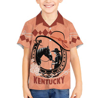 Personalized Kentucky Horse Racing Family Matching Short Sleeve Bodycon Dress and Hawaiian Shirt Beauty and The Horse Orange Version LT01
