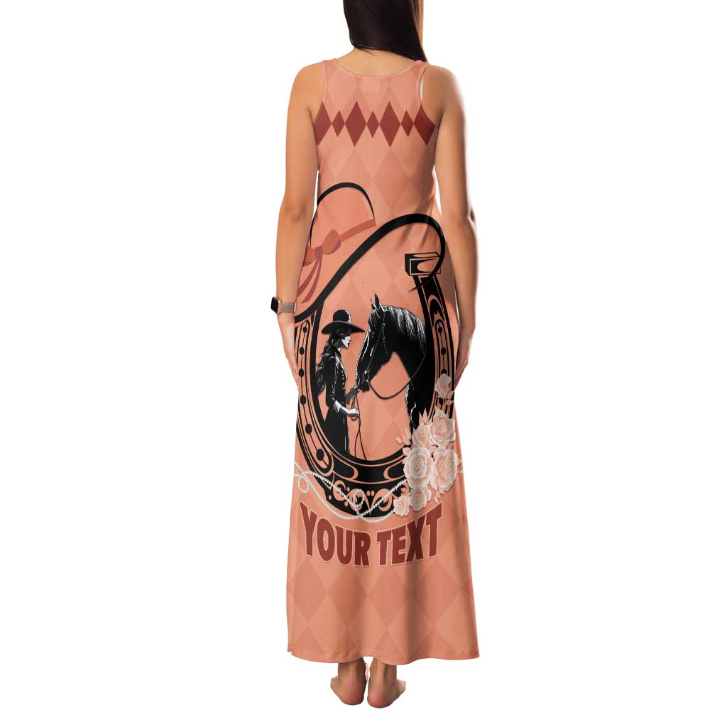 Personalized Kentucky Horse Racing Family Matching Tank Maxi Dress and Hawaiian Shirt Beauty and The Horse Orange Version LT01