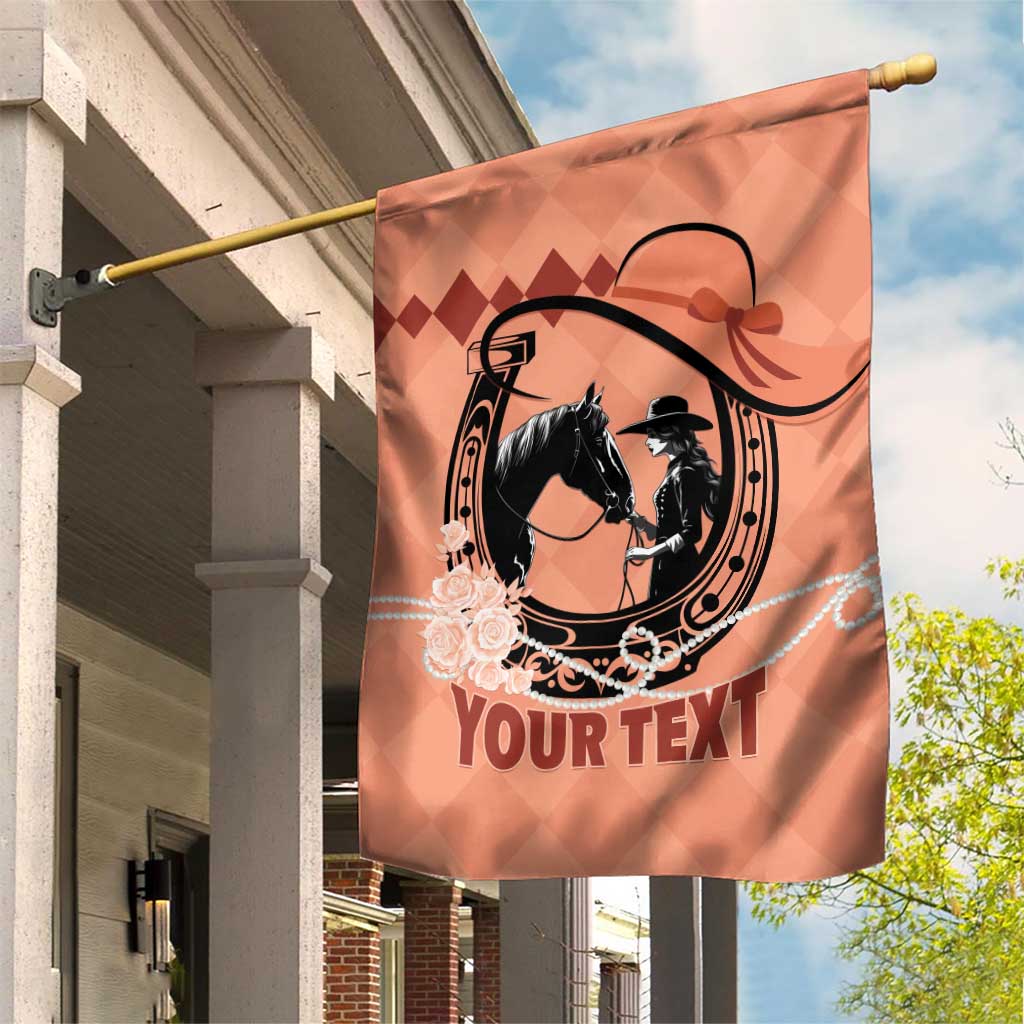 Personalized Kentucky Horse Racing Garden Flag Beauty and The Horse Orange Version LT01