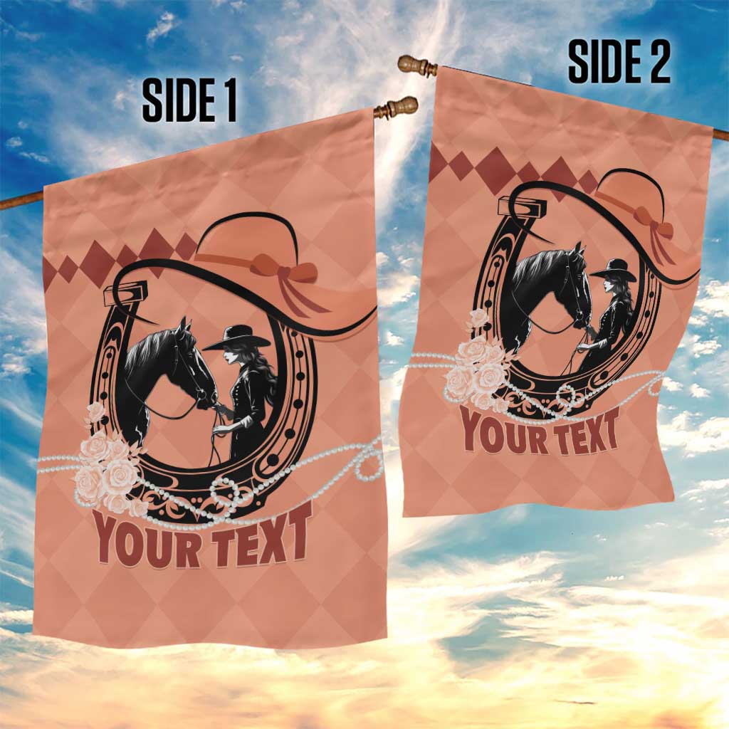 Personalized Kentucky Horse Racing Garden Flag Beauty and The Horse Orange Version LT01