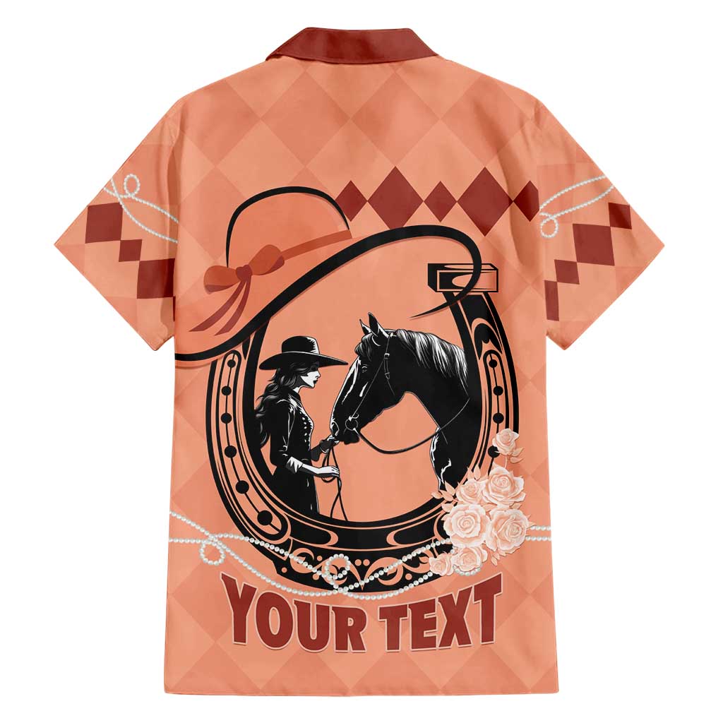 Personalized Kentucky Horse Racing Hawaiian Shirt Beauty and The Horse Orange Version LT01