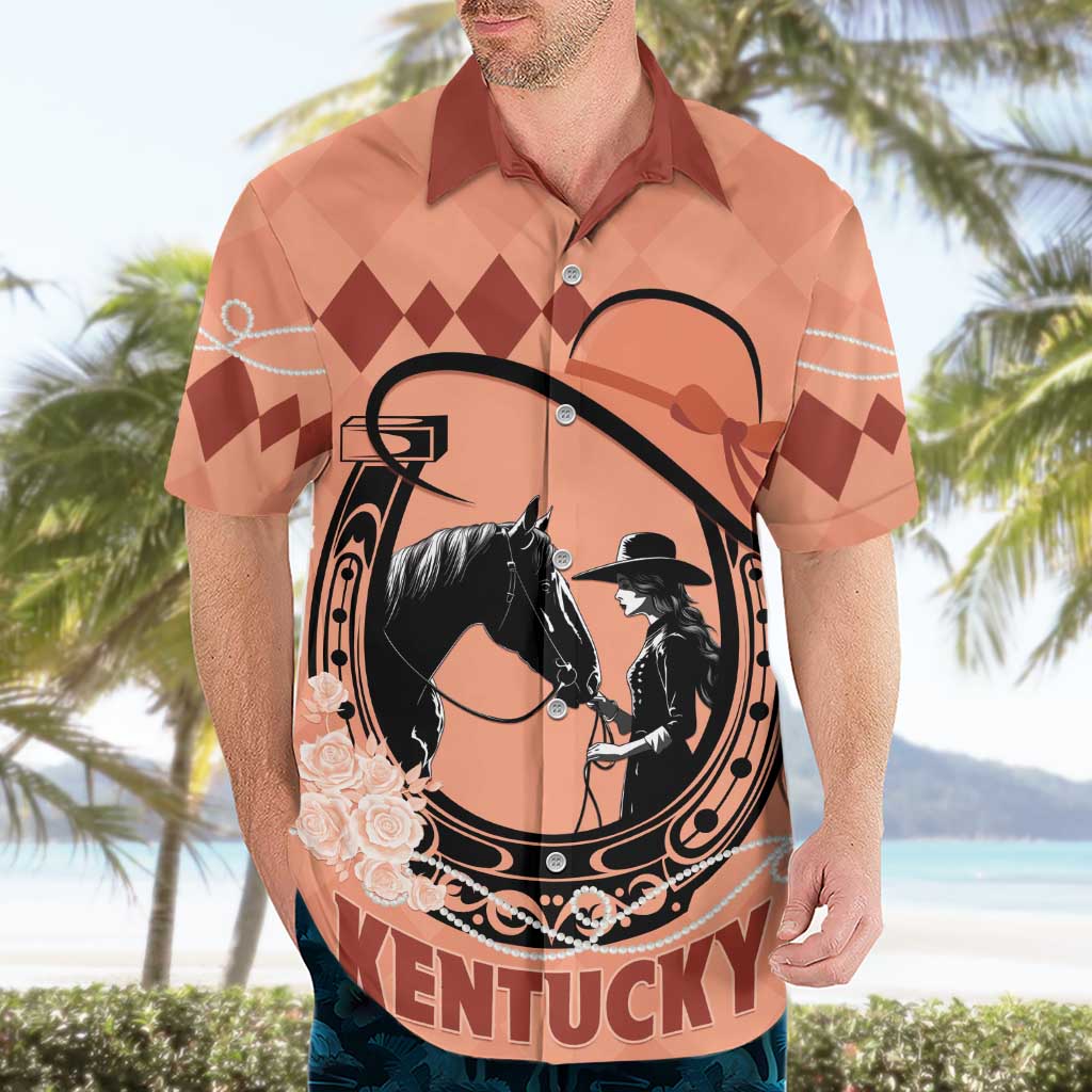 Personalized Kentucky Horse Racing Hawaiian Shirt Beauty and The Horse Orange Version LT01