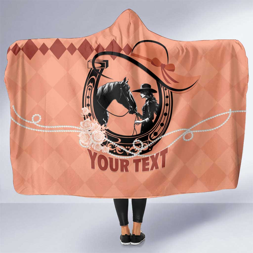 Personalized Kentucky Horse Racing Hooded Blanket Beauty and The Horse Orange Version LT01