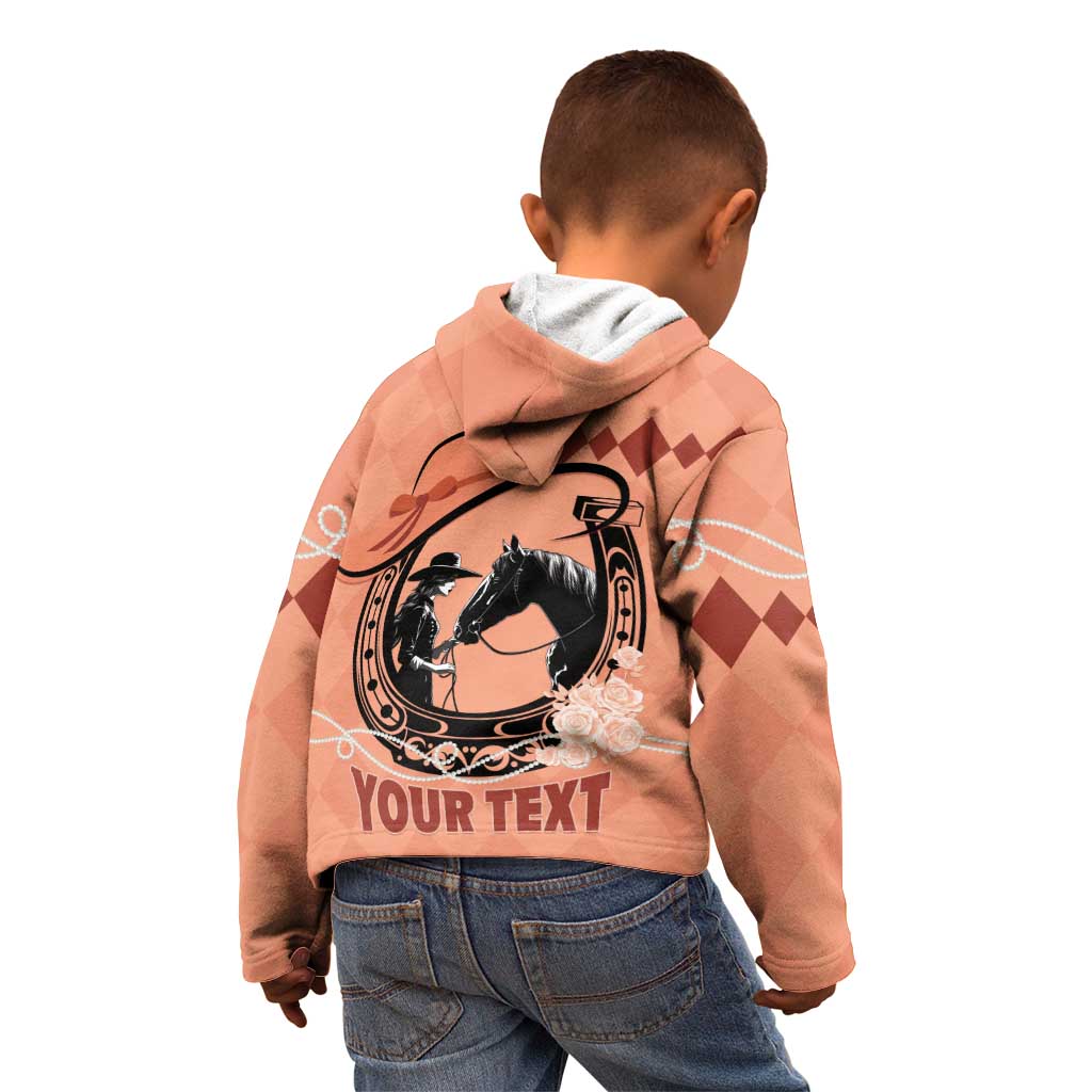 Personalized Kentucky Horse Racing Kid Hoodie Beauty and The Horse Orange Version LT01
