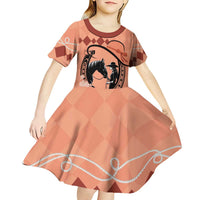 Personalized Kentucky Horse Racing Kid Short Sleeve Dress Beauty and The Horse Orange Version LT01