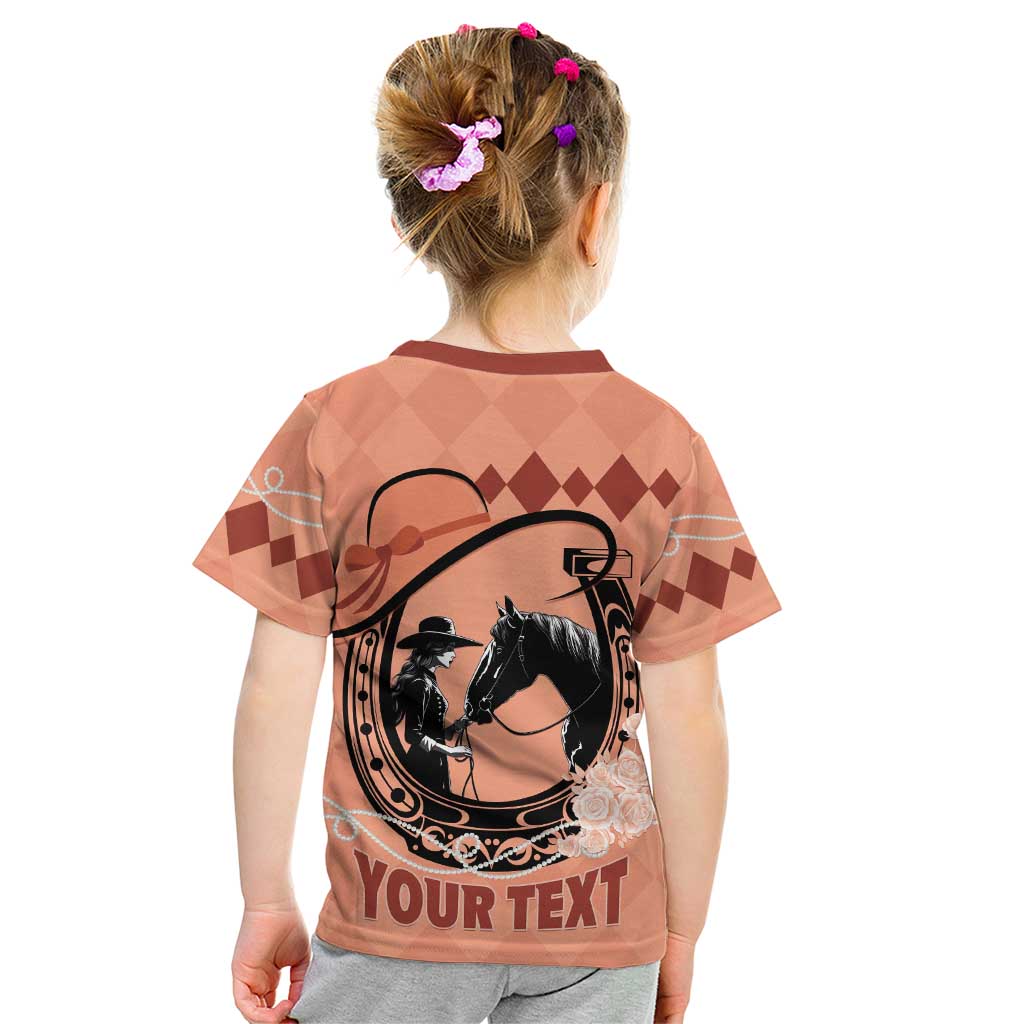 Personalized Kentucky Horse Racing Kid T Shirt Beauty and The Horse Orange Version LT01