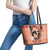 Personalized Kentucky Horse Racing Leather Tote Bag Beauty and The Horse Orange Version LT01