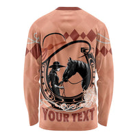 Personalized Kentucky Horse Racing Long Sleeve Shirt Beauty and The Horse Orange Version LT01