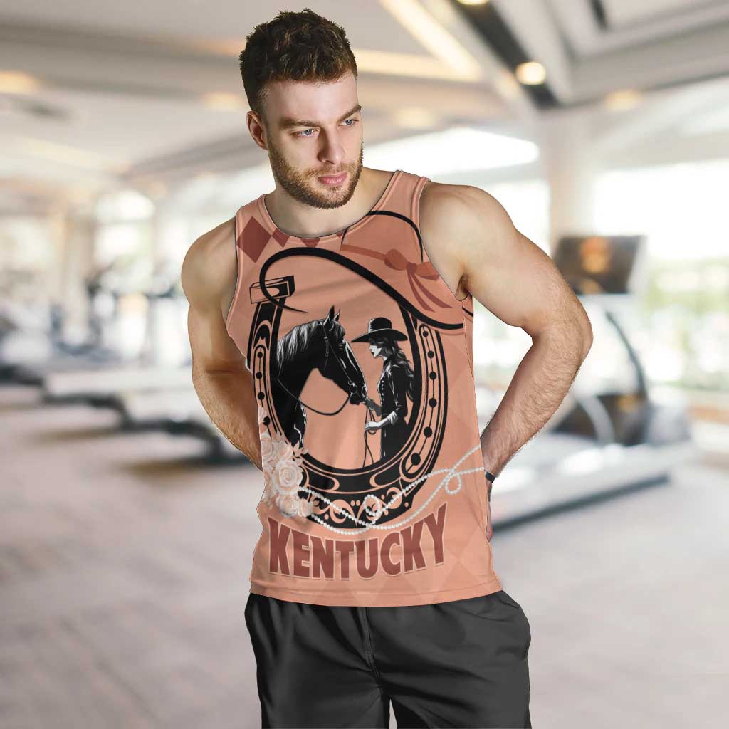 Personalized Kentucky Horse Racing Men Tank Top Beauty and The Horse Orange Version LT01