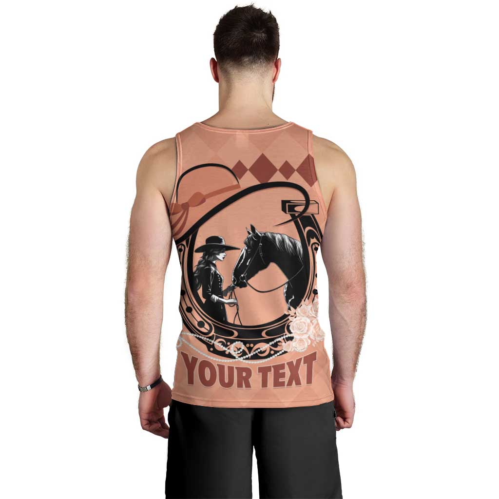 Personalized Kentucky Horse Racing Men Tank Top Beauty and The Horse Orange Version LT01