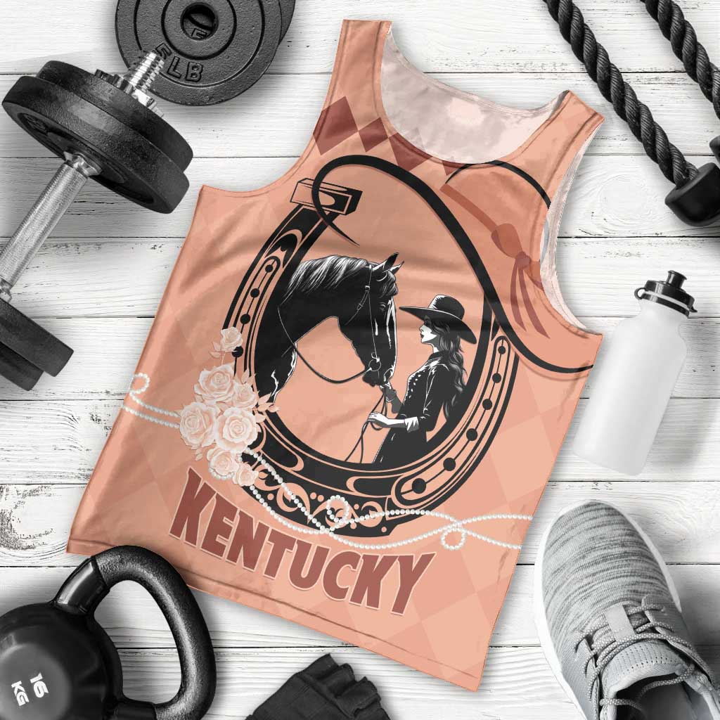 Personalized Kentucky Horse Racing Men Tank Top Beauty and The Horse Orange Version LT01