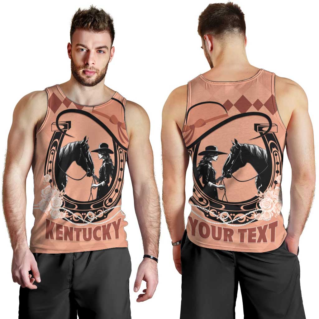 Personalized Kentucky Horse Racing Men Tank Top Beauty and The Horse Orange Version LT01