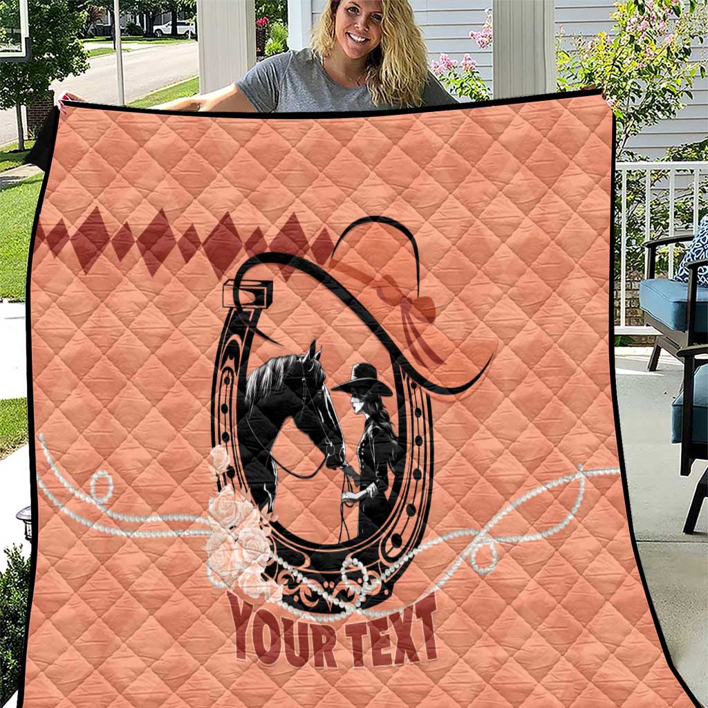 Personalized Kentucky Horse Racing Quilt Beauty and The Horse Orange Version LT01