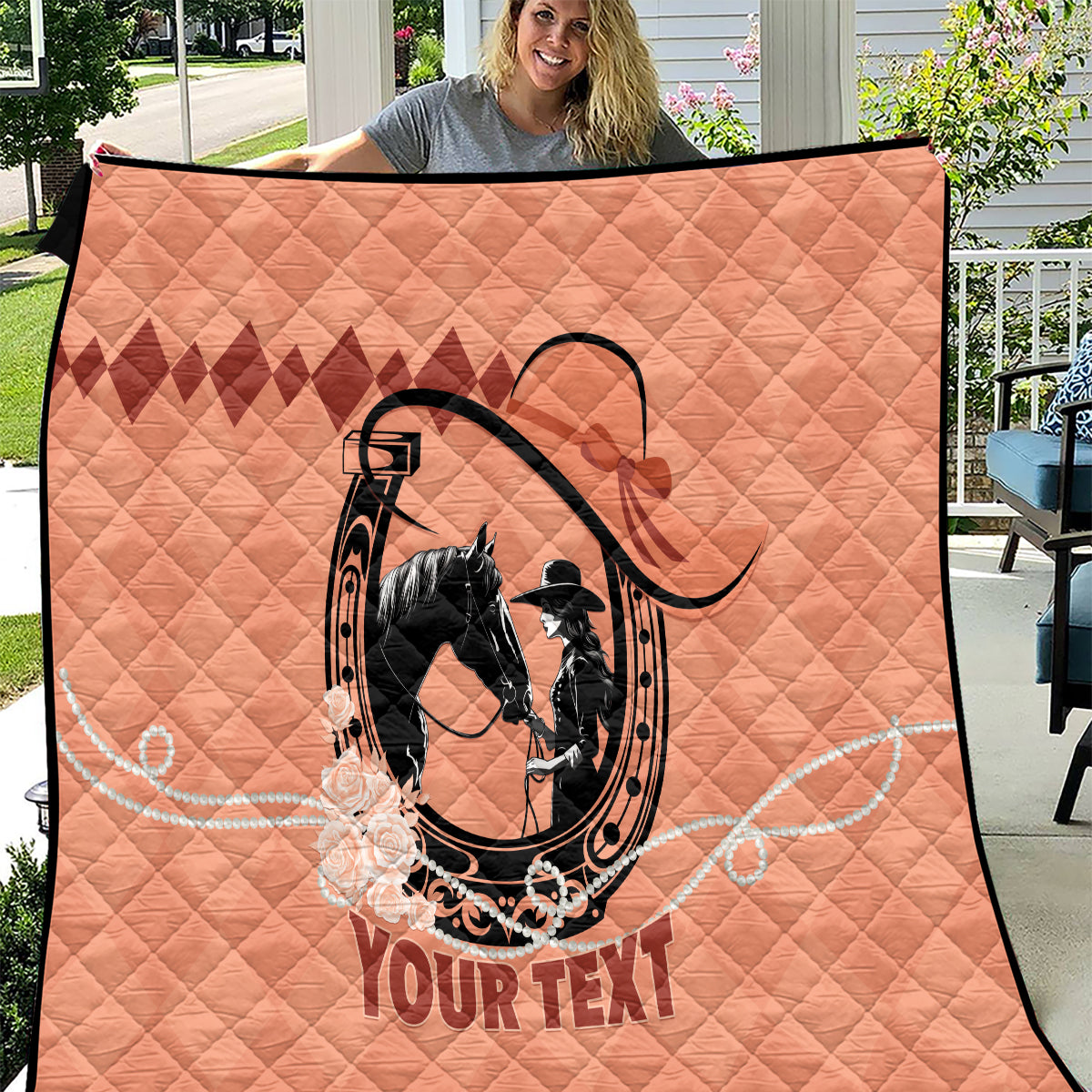Personalized Kentucky Horse Racing 2024 Quilt Beauty and The Horse Orange Version