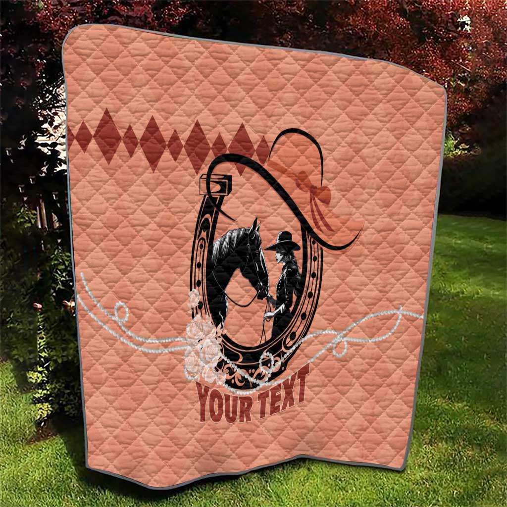 Personalized Kentucky Horse Racing Quilt Beauty and The Horse Orange Version LT01