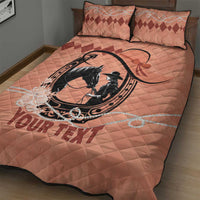 Personalized Kentucky Horse Racing Quilt Bed Set Beauty and The Horse Orange Version LT01