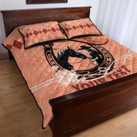Personalized Kentucky Horse Racing Quilt Bed Set Beauty and The Horse Orange Version LT01