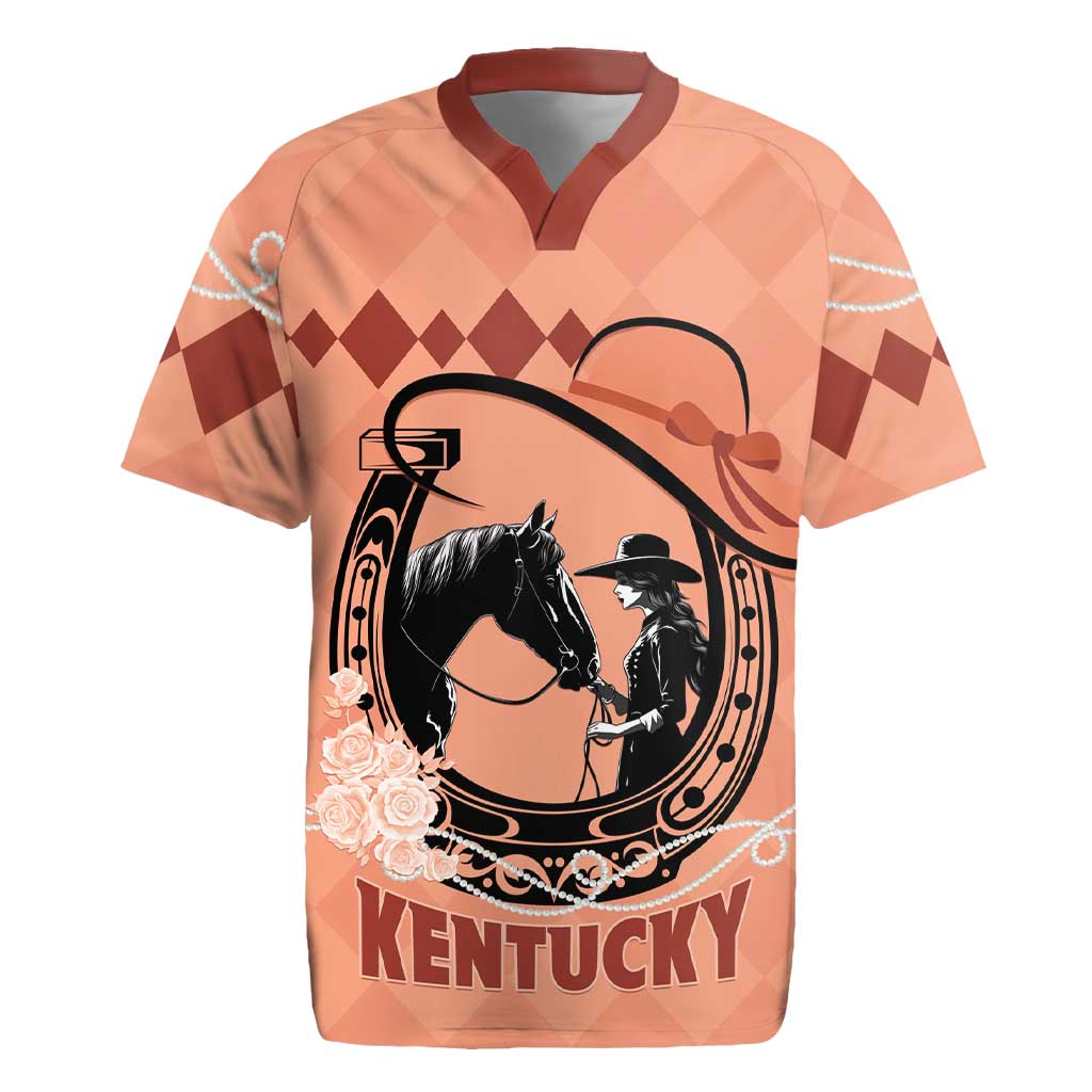 Personalized Kentucky Horse Racing Rugby Jersey Beauty and The Horse Orange Version LT01