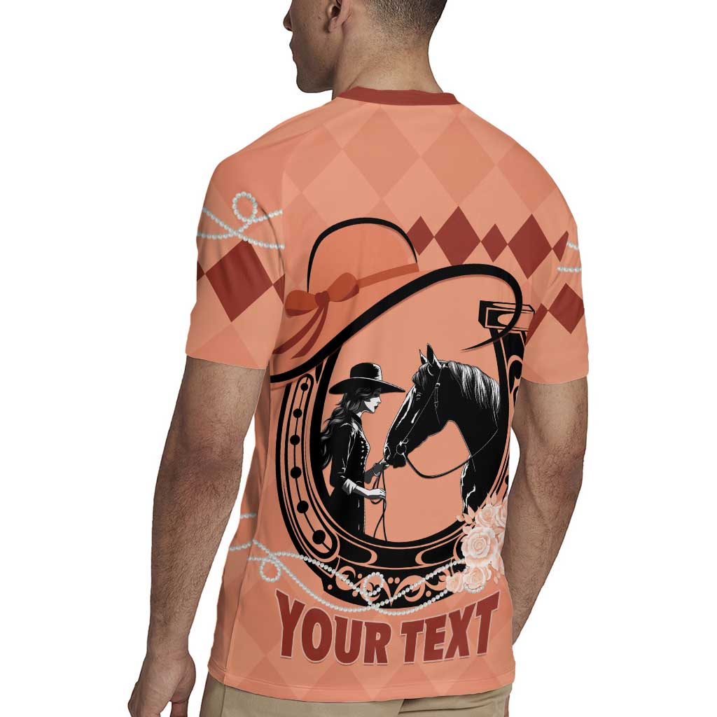 Personalized Kentucky Horse Racing Rugby Jersey Beauty and The Horse Orange Version LT01