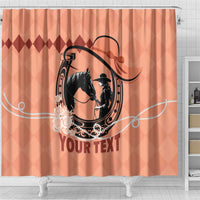 Personalized Kentucky Horse Racing Shower Curtain Beauty and The Horse Orange Version LT01