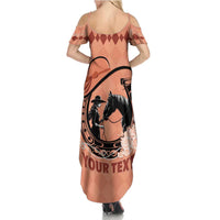 Personalized Kentucky Horse Racing Summer Maxi Dress Beauty and The Horse Orange Version LT01