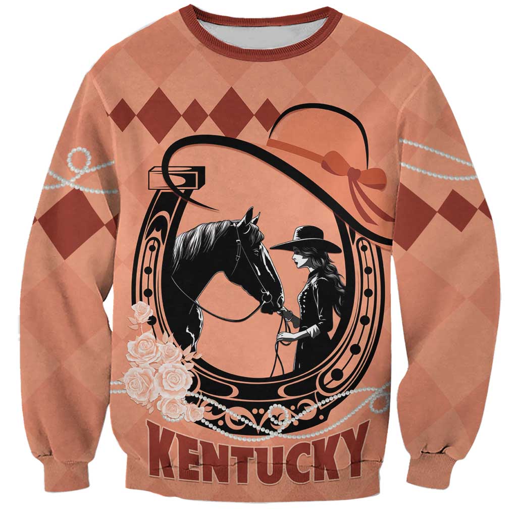 Personalized Kentucky Horse Racing Sweatshirt Beauty and The Horse Orange Version LT01
