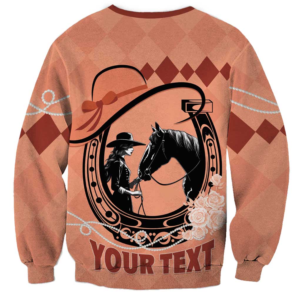 Personalized Kentucky Horse Racing Sweatshirt Beauty and The Horse Orange Version LT01