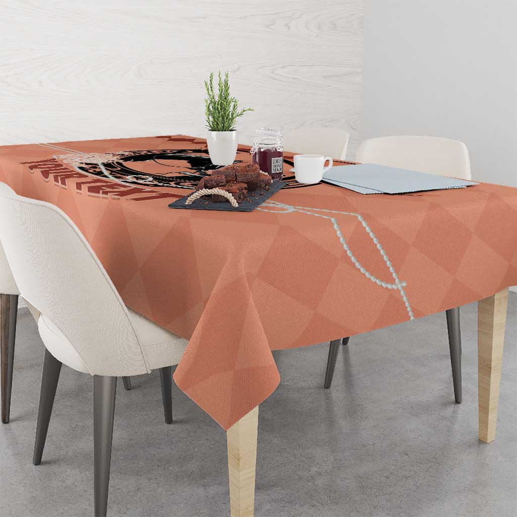 Personalized Kentucky Horse Racing Tablecloth Beauty and The Horse Orange Version LT01