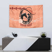 Personalized Kentucky Horse Racing Tapestry Beauty and The Horse Orange Version LT01