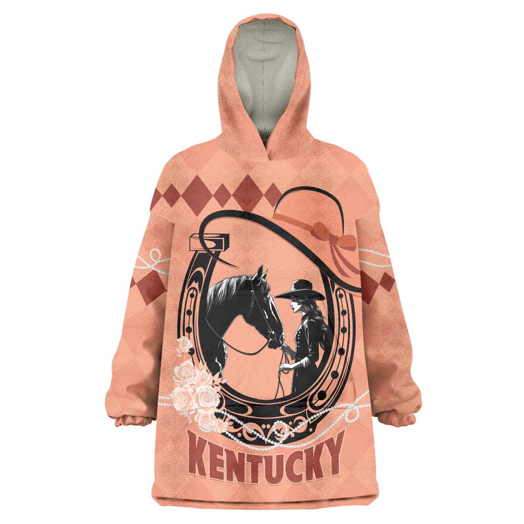 Personalized Kentucky Horse Racing 2024 Wearable Blanket Hoodie Beauty and The Horse Orange Version