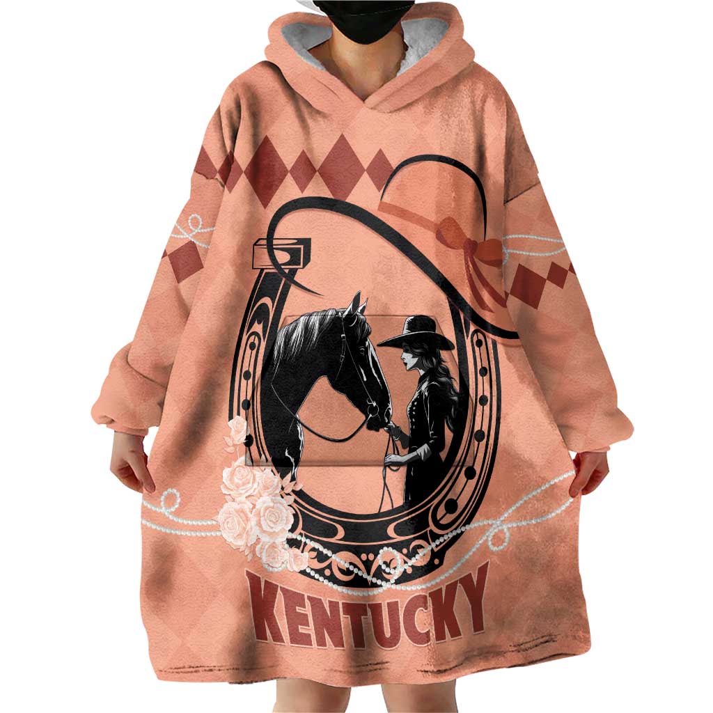 Personalized Kentucky Horse Racing Wearable Blanket Hoodie Beauty and The Horse Orange Version LT01
